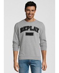 graues bedrucktes Sweatshirt von Replay
