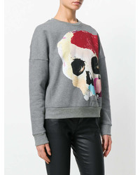 graues bedrucktes Sweatshirt von Alexander McQueen
