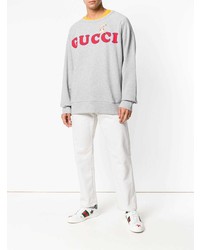 graues bedrucktes Sweatshirt von Gucci