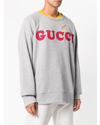 graues bedrucktes Sweatshirt von Gucci