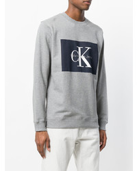 graues bedrucktes Sweatshirt von Calvin Klein Jeans