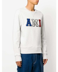 graues bedrucktes Sweatshirt von AMI Alexandre Mattiussi