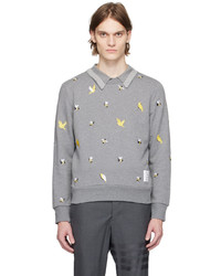 graues bedrucktes Sweatshirt von Thom Browne