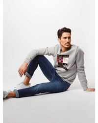 graues bedrucktes Sweatshirt von Tommy Hilfiger