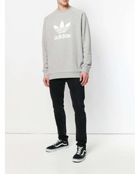 graues bedrucktes Sweatshirt von adidas