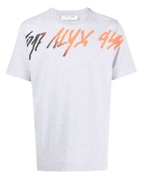 graues bedrucktes T-Shirt mit einem Rundhalsausschnitt von 1017 Alyx 9Sm