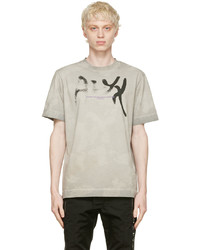 graues bedrucktes T-Shirt mit einem Rundhalsausschnitt von 1017 Alyx 9Sm