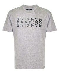 graues bedrucktes T-Shirt mit einem Rundhalsausschnitt von 7 For All Mankind