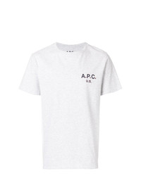 graues bedrucktes T-Shirt mit einem Rundhalsausschnitt von A.P.C.