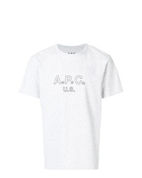 graues bedrucktes T-Shirt mit einem Rundhalsausschnitt von A.P.C.