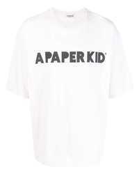 graues bedrucktes T-Shirt mit einem Rundhalsausschnitt von a paper kid