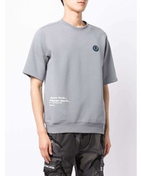 graues bedrucktes T-Shirt mit einem Rundhalsausschnitt von AAPE BY A BATHING APE