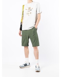 graues bedrucktes T-Shirt mit einem Rundhalsausschnitt von AAPE BY A BATHING APE