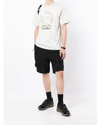 graues bedrucktes T-Shirt mit einem Rundhalsausschnitt von AAPE BY A BATHING APE