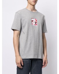 graues bedrucktes T-Shirt mit einem Rundhalsausschnitt von AAPE BY A BATHING APE