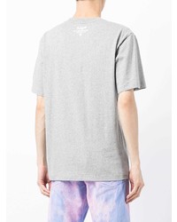 graues bedrucktes T-Shirt mit einem Rundhalsausschnitt von AAPE BY A BATHING APE