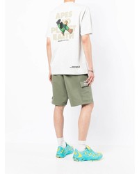 graues bedrucktes T-Shirt mit einem Rundhalsausschnitt von AAPE BY A BATHING APE