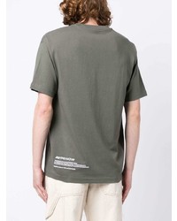 graues bedrucktes T-Shirt mit einem Rundhalsausschnitt von AAPE BY A BATHING APE