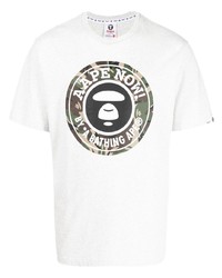 graues bedrucktes T-Shirt mit einem Rundhalsausschnitt von AAPE BY A BATHING APE