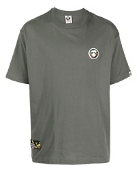 graues bedrucktes T-Shirt mit einem Rundhalsausschnitt von AAPE BY A BATHING APE