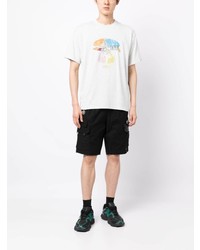 graues bedrucktes T-Shirt mit einem Rundhalsausschnitt von AAPE BY A BATHING APE