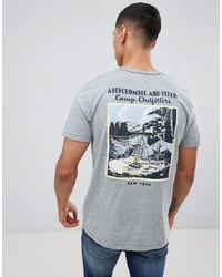 graues bedrucktes T-Shirt mit einem Rundhalsausschnitt von Abercrombie & Fitch