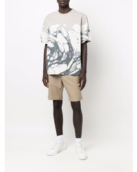 graues bedrucktes T-Shirt mit einem Rundhalsausschnitt von Z Zegna
