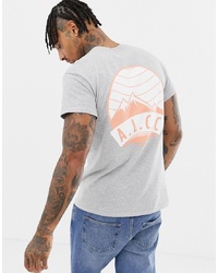 graues bedrucktes T-Shirt mit einem Rundhalsausschnitt von Abuze London