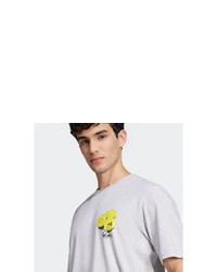 graues bedrucktes T-Shirt mit einem Rundhalsausschnitt von adidas Sportswear