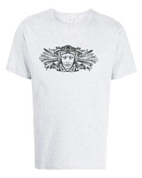 graues bedrucktes T-Shirt mit einem Rundhalsausschnitt von agnès b.