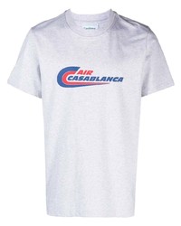 graues bedrucktes T-Shirt mit einem Rundhalsausschnitt von Casablanca