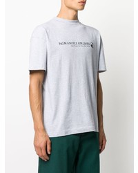 graues bedrucktes T-Shirt mit einem Rundhalsausschnitt von Palm Angels