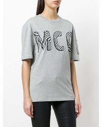 graues bedrucktes T-Shirt mit einem Rundhalsausschnitt von MCQ