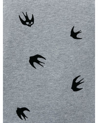 graues bedrucktes T-Shirt mit einem Rundhalsausschnitt von MCQ
