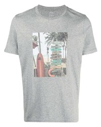 graues bedrucktes T-Shirt mit einem Rundhalsausschnitt von Altea