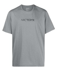 graues bedrucktes T-Shirt mit einem Rundhalsausschnitt von Arc'teryx