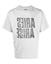 graues bedrucktes T-Shirt mit einem Rundhalsausschnitt von Aries