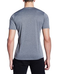 graues bedrucktes T-Shirt mit einem Rundhalsausschnitt von Asics