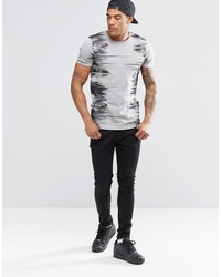 graues bedrucktes T-Shirt mit einem Rundhalsausschnitt von Asos