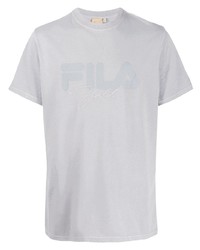 graues bedrucktes T-Shirt mit einem Rundhalsausschnitt von Astrid Andersen