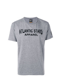 graues bedrucktes T-Shirt mit einem Rundhalsausschnitt von atlantic stars