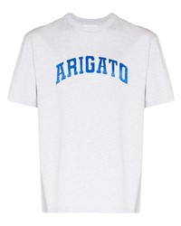 graues bedrucktes T-Shirt mit einem Rundhalsausschnitt von Axel Arigato