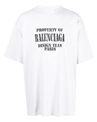 graues bedrucktes T-Shirt mit einem Rundhalsausschnitt von Balenciaga