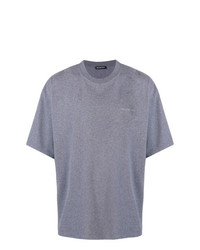 graues bedrucktes T-Shirt mit einem Rundhalsausschnitt von Balenciaga