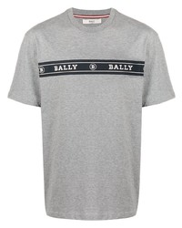 graues bedrucktes T-Shirt mit einem Rundhalsausschnitt von Bally