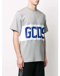 graues bedrucktes T-Shirt mit einem Rundhalsausschnitt von Gcds