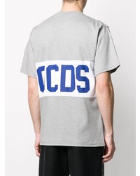 graues bedrucktes T-Shirt mit einem Rundhalsausschnitt von Gcds