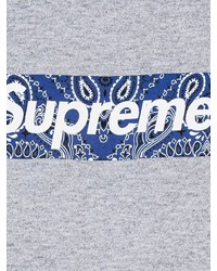 graues bedrucktes T-Shirt mit einem Rundhalsausschnitt von Supreme