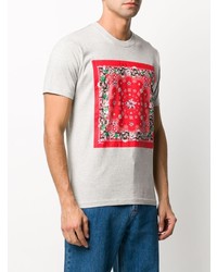 graues bedrucktes T-Shirt mit einem Rundhalsausschnitt von Kenzo