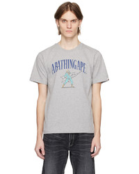 graues bedrucktes T-Shirt mit einem Rundhalsausschnitt von BAPE